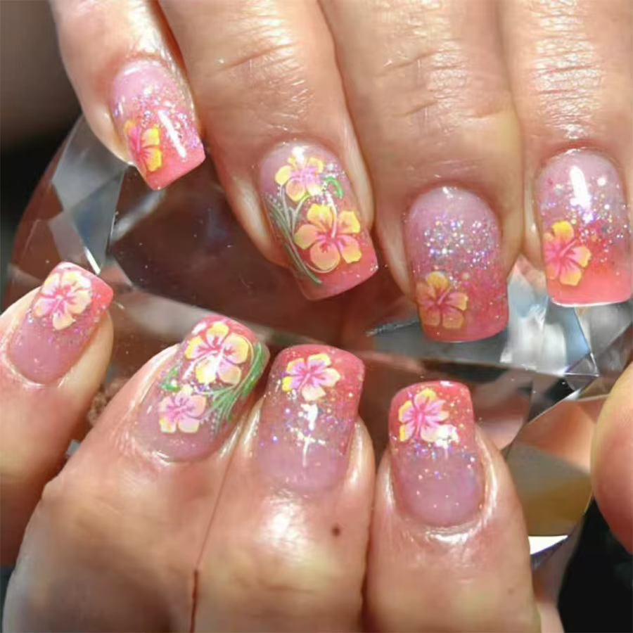 24 faux ongles colorés à presser
