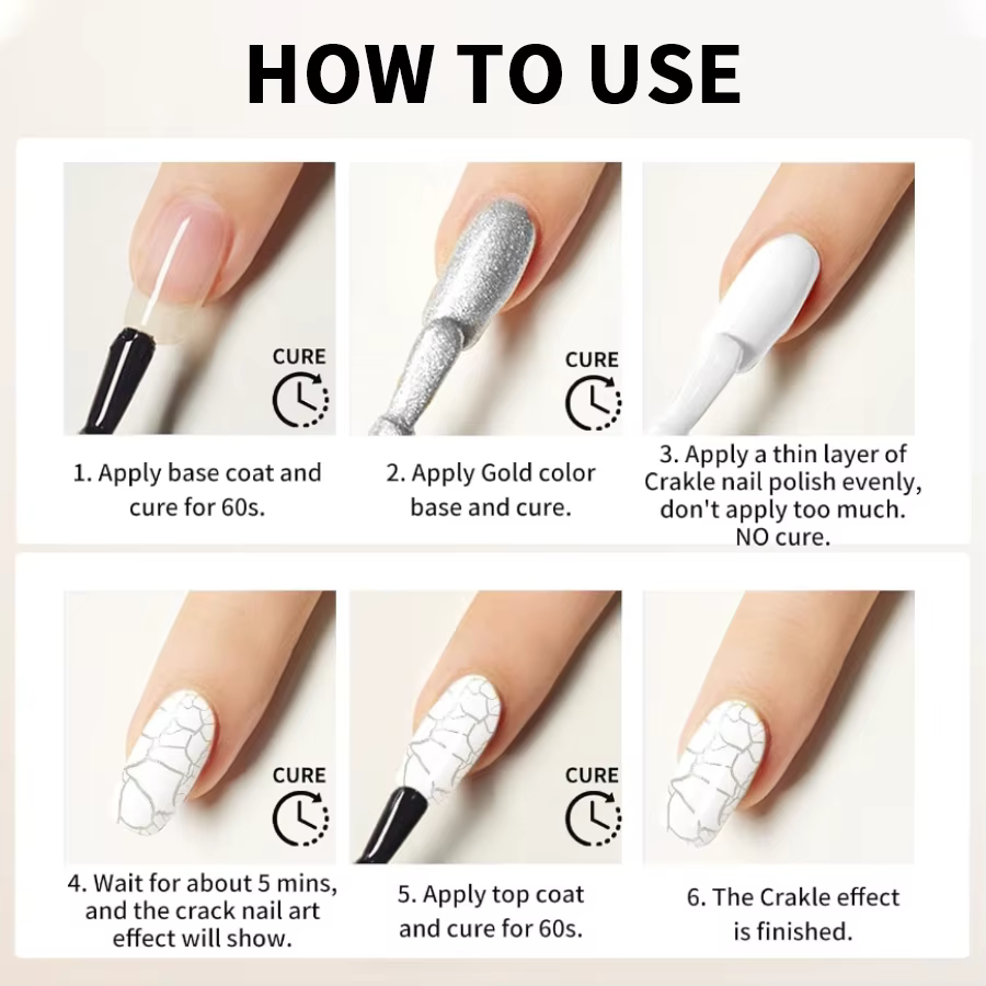 RSNAIL Crackle Gel vernis à ongles naturel sec bricolage Nail Art Cracking Gel