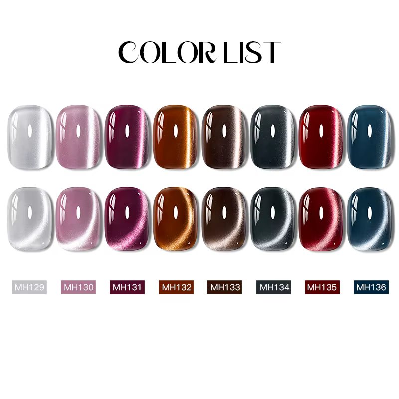 Vernis à ongles magnétique 10ml Mtssii Série Marron Gel Cristal Rouge 2025 Nouvelle Collection Automne Effet Chat Lune