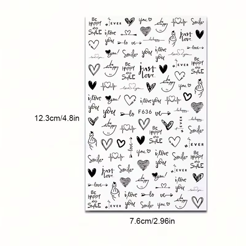 2 autocollants pour ongles sur le thème de la Saint-Valentin F636