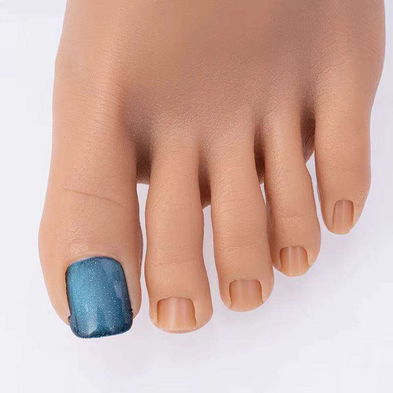 Nail Practice Demi Pied Modèle Silicone Liquide Réaliste Manucure Acrylique Mannequin Pieds Formation Bricolage Art Salon Artistes TGQF-11