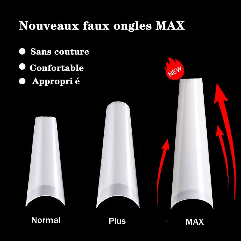 Faux ongles en forme de cercueil français