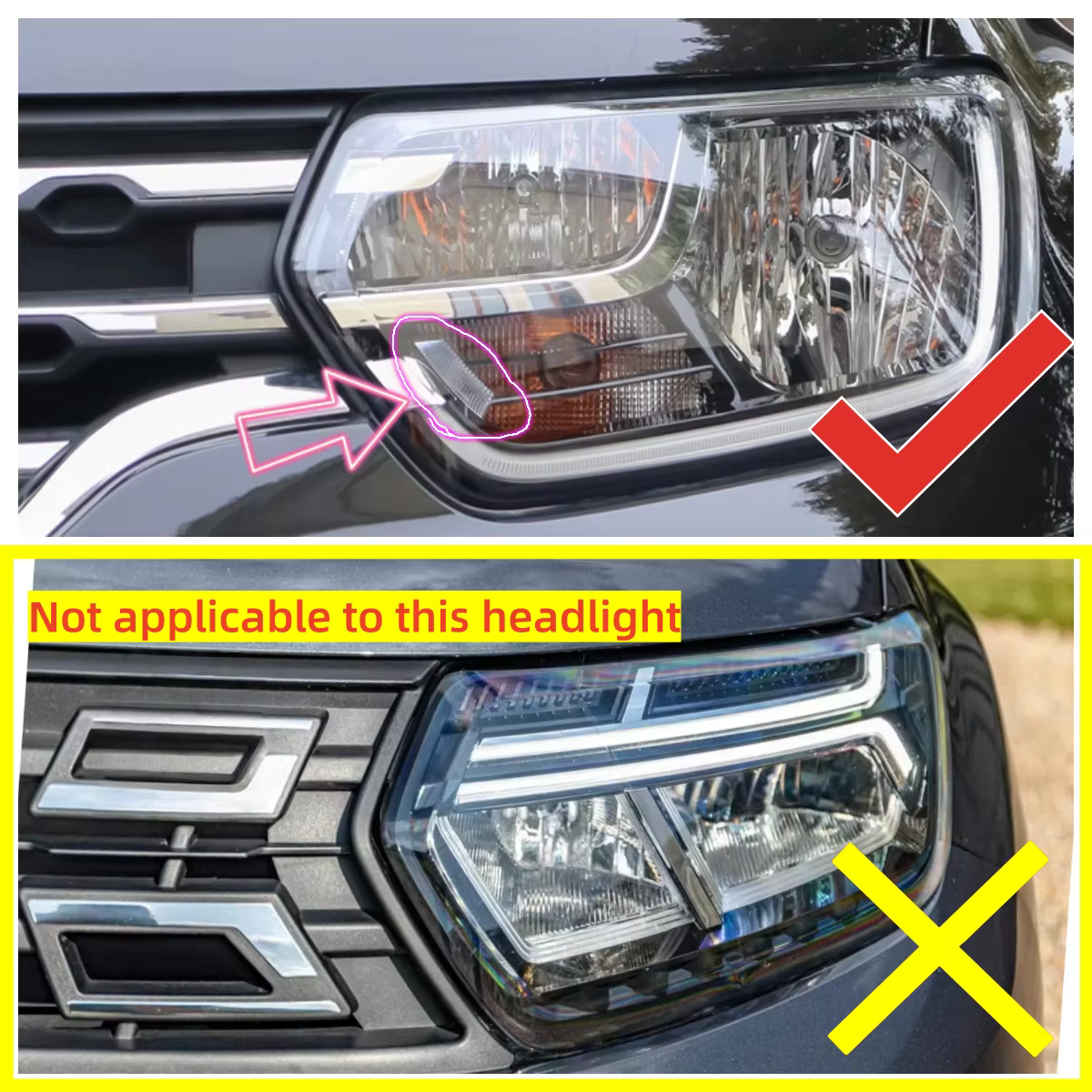 Pour Renault Duster 2022 accessoire voitures abat-jour phares lentille voiture avant phare lentille couverture lumières coque