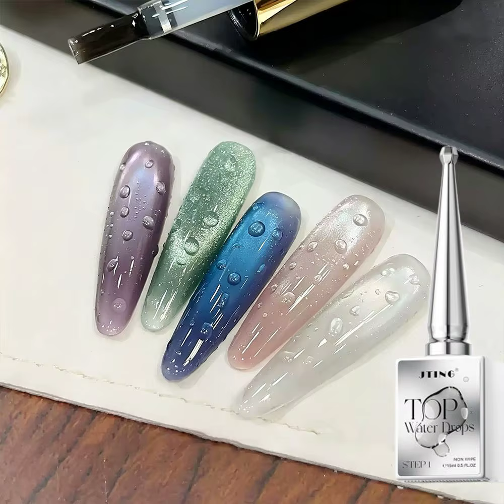 1/2 pièce Nouveau Vernis à Ongles Gel Transparent Effet Goutte d'Eau Été