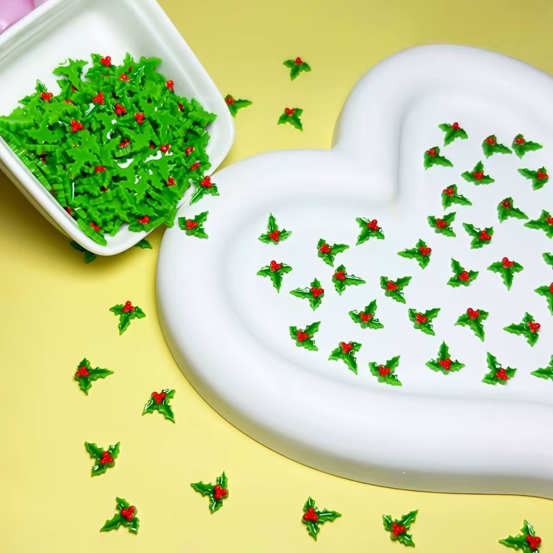30/60 pièces Décorations d'ongles en forme de feuilles d'été