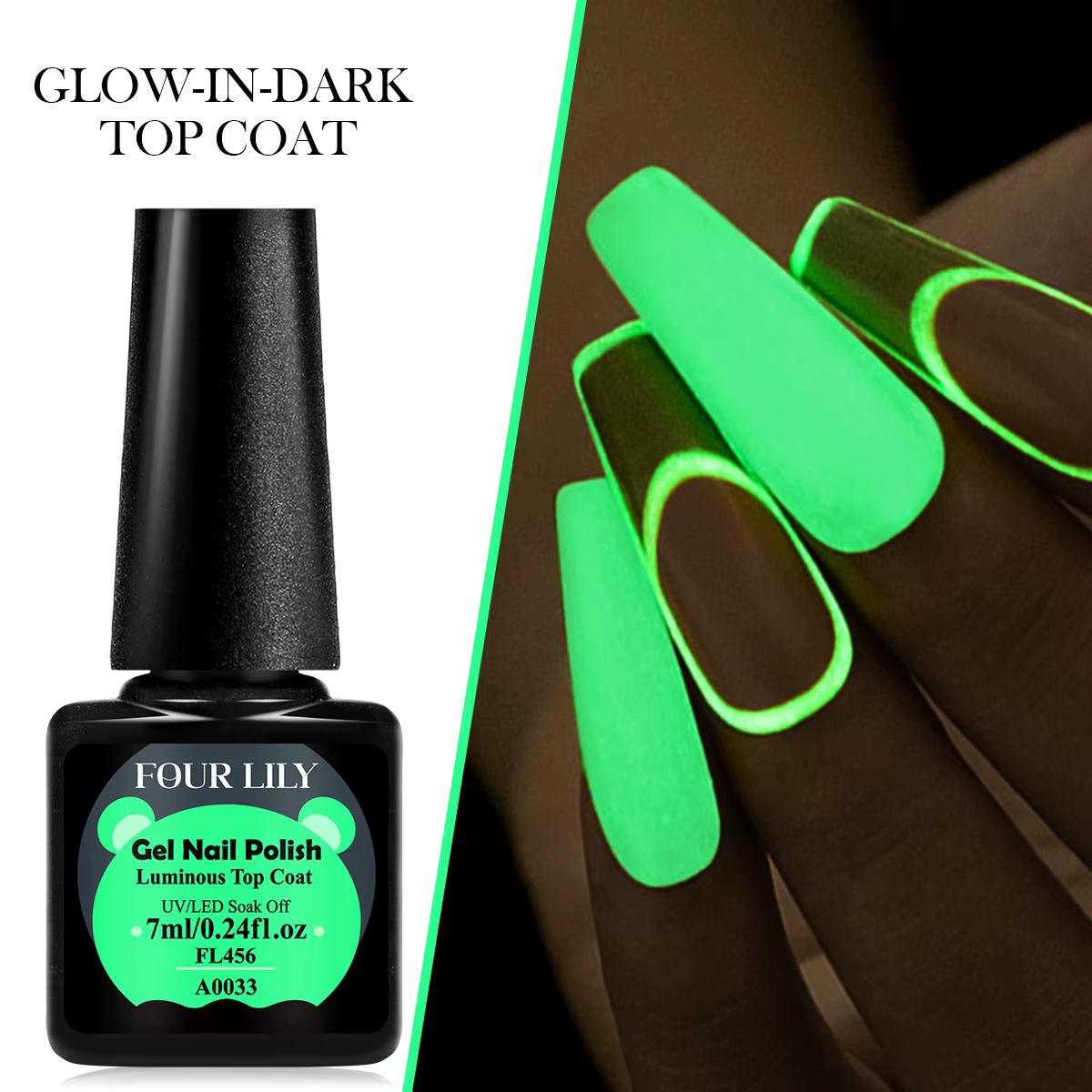 Quatre Lily 7ml couche de finition lumineuse Gel Vernis à ongles brillant dans la nuit paillettes Semi Permanent UV