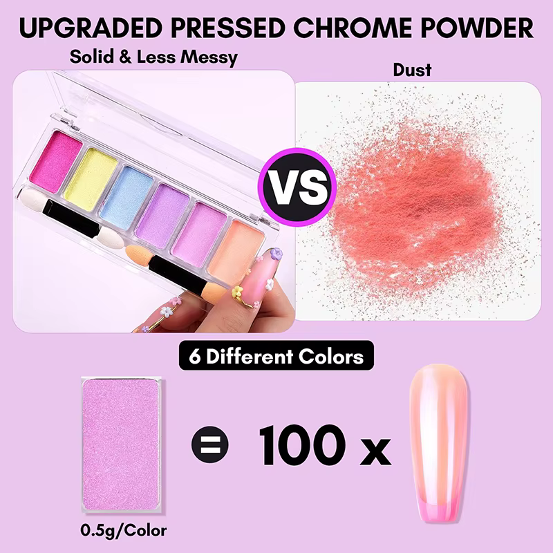 KANIU Pigments Métalliques Scintillants Arc-en-ciel Effet Miroir pour Ongles