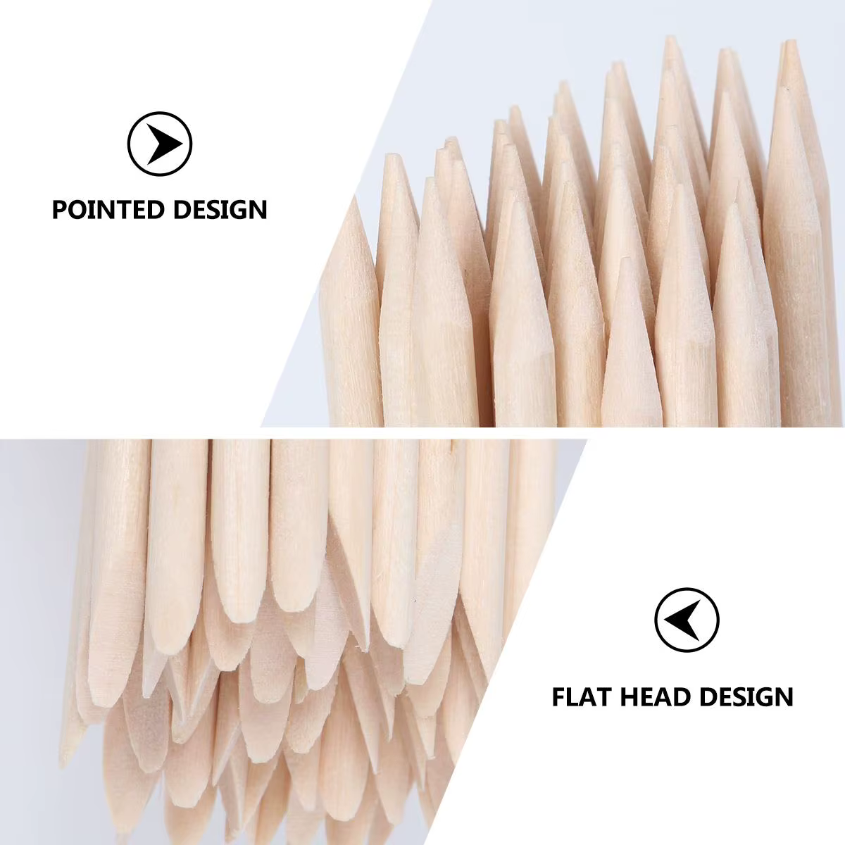 50 pièces ongles signe pédicure outils bambou cuticule poussoir Orange bâtons jetable manucure peau morte dissolvant