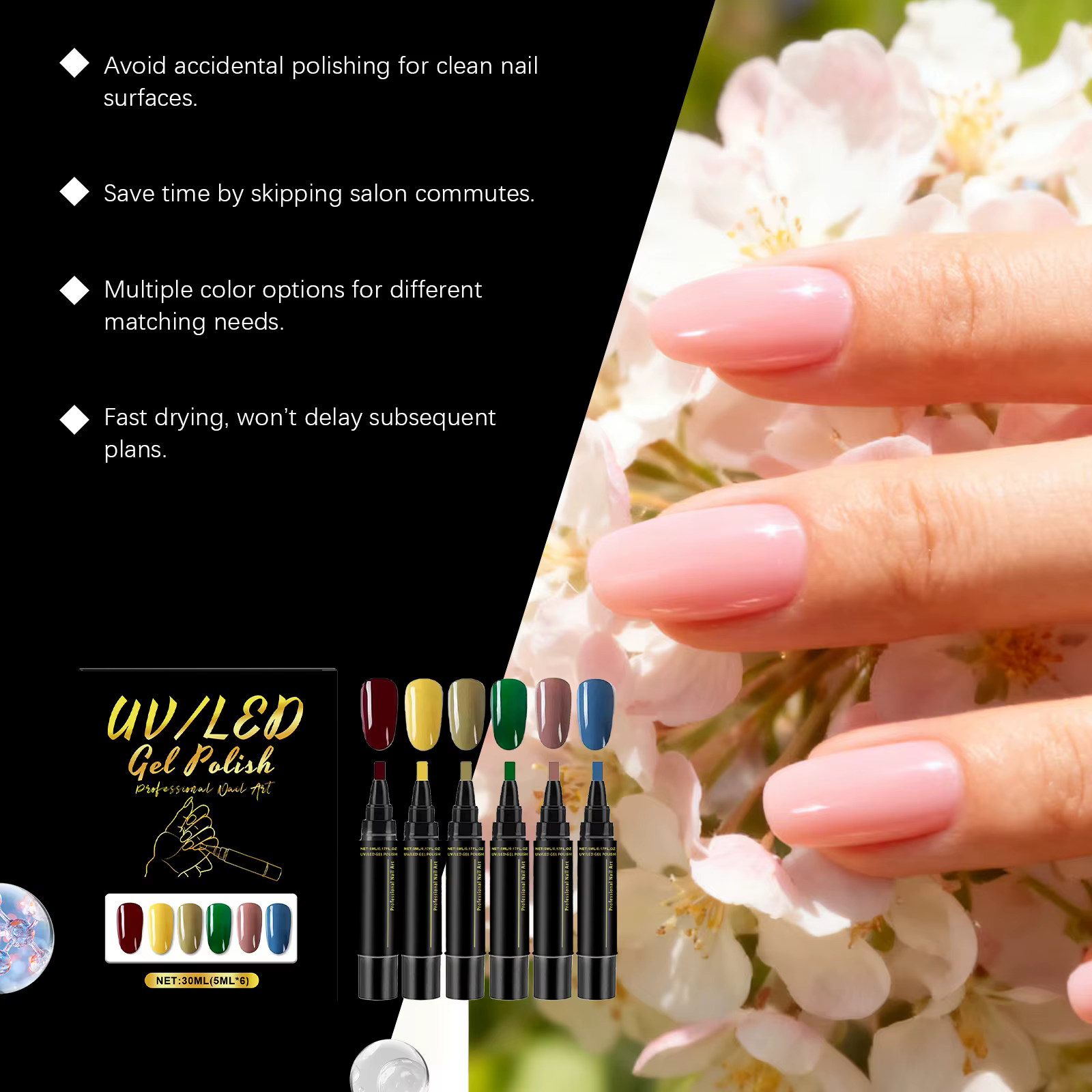 5ml ensemble de vernis à ongles Gel bricolage Nail Art Design 6 pièces manucure peinture Gel Kit longue durée mode