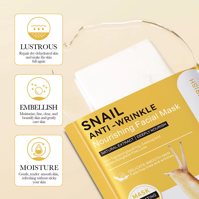 10 pièces BIOAQUA escargot masque Facial hydratant éclaircissant raffermissant hydratant soins de la peau masques faciaux visage feuille masque soins de la peau