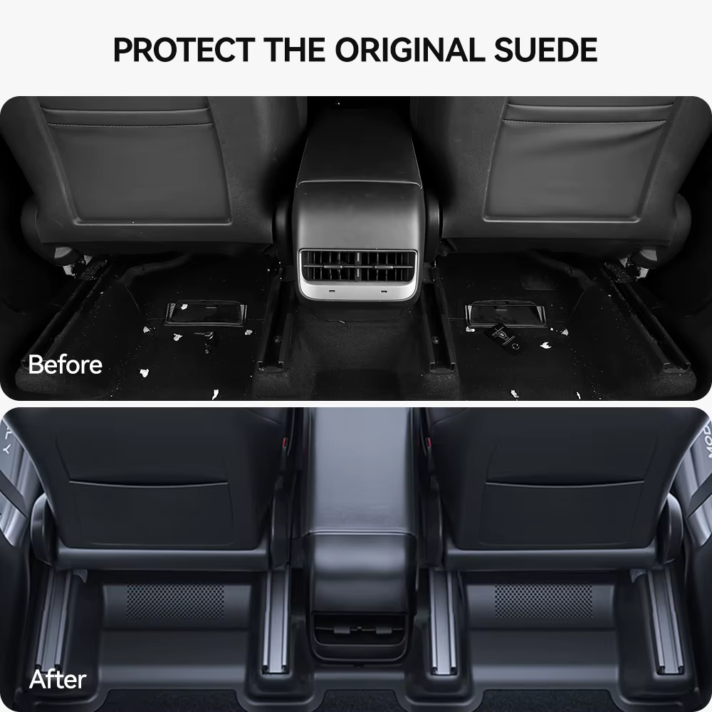 YZ Pour Tesla Model Y/YL2026 – Protection d'angle sous le siège en TPE, protège-rails de glissière de siège, housse anti-coup de pied, accessoires décoratifs floqués