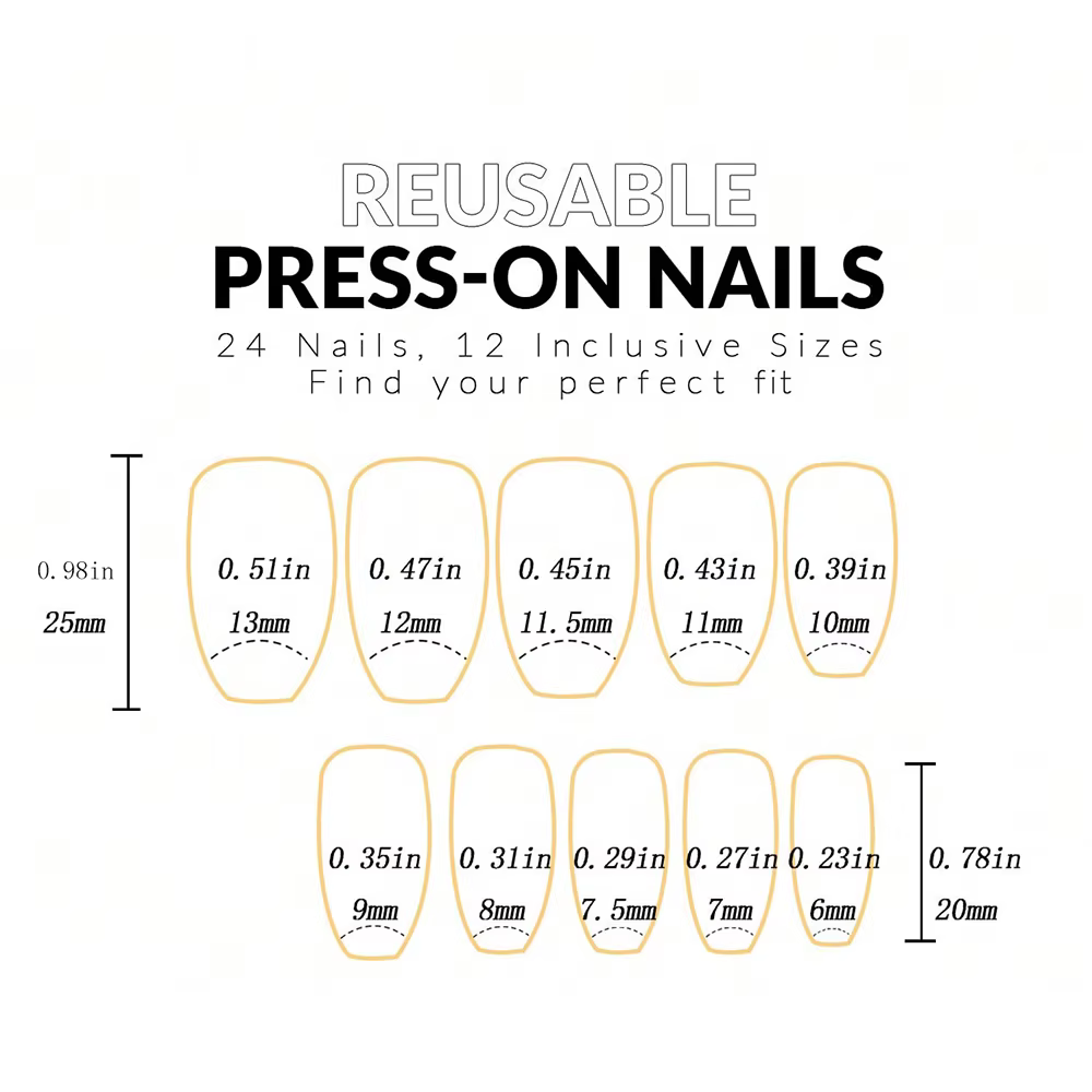 ARTAUG 24PCS Faux ongles à presser