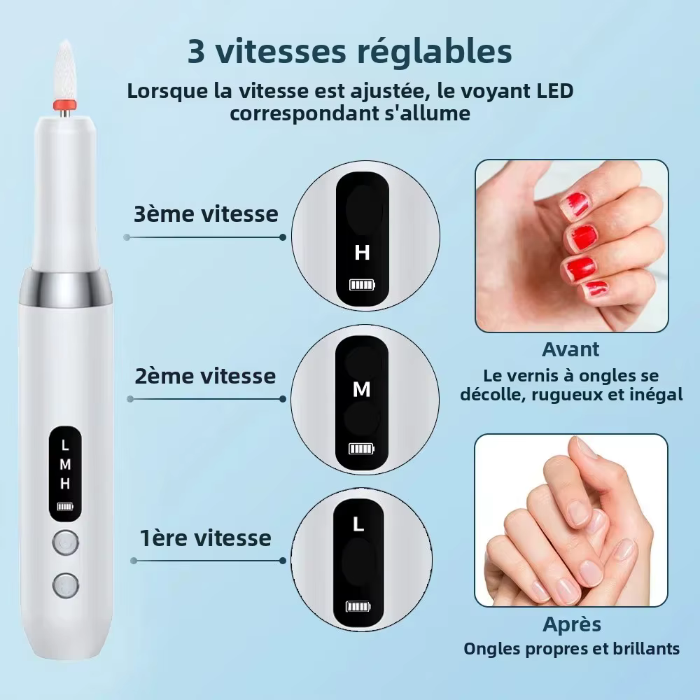 Perceuse à ongles électrique – Outil professionnel de manucure/pommisme pour le limage