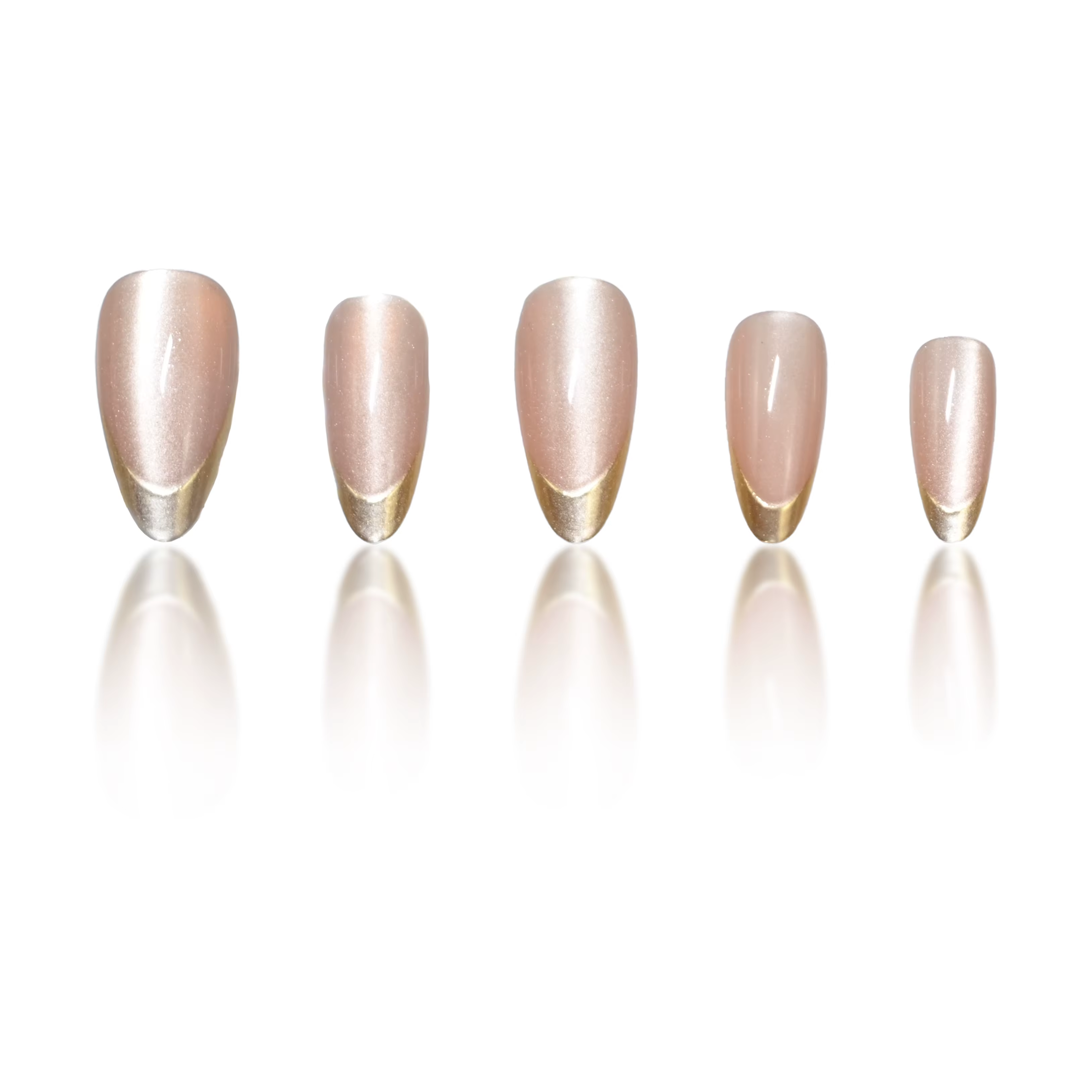 24 patchs pour ongles français œil de chat rose