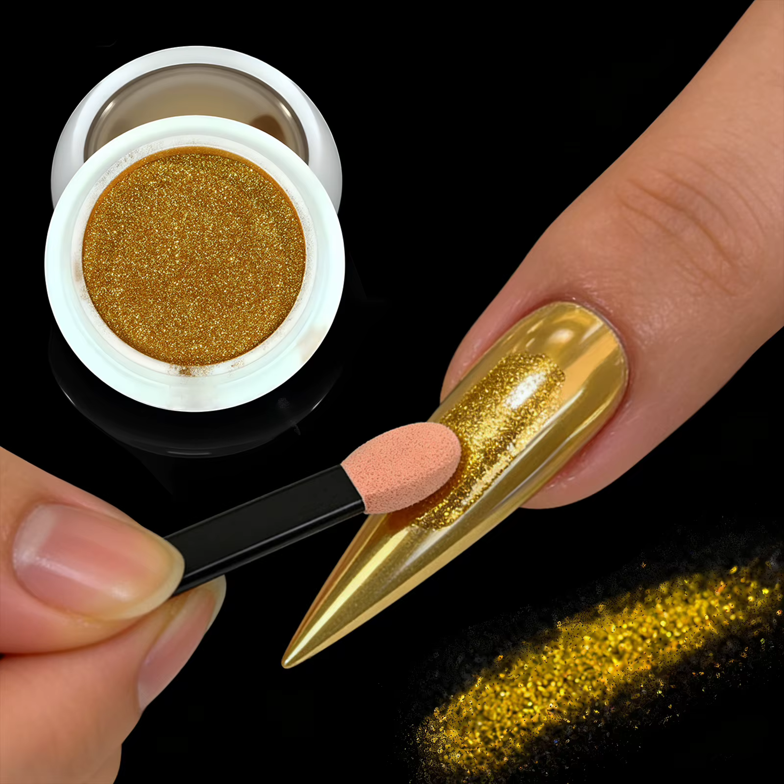 Kit de poudre à ongles effet miroir chromé