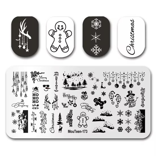 Nail Art Estampage MouTeen-243 Disney Noël Hiver Neige