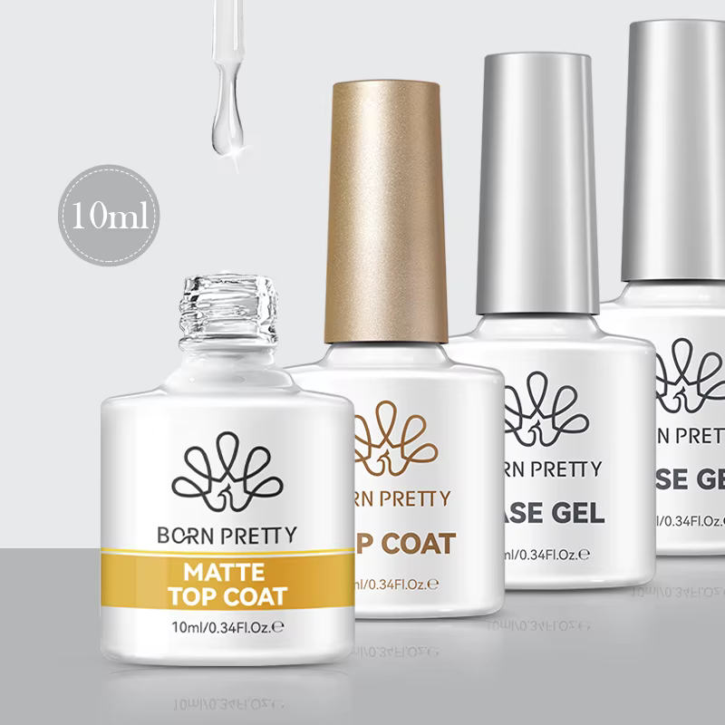 BORN PRETTY 10ml Gel Polish Multifonctionnel Base Gel Super Top Coat Soak Off UV LED Vernis à Ongles Semi-Permanent