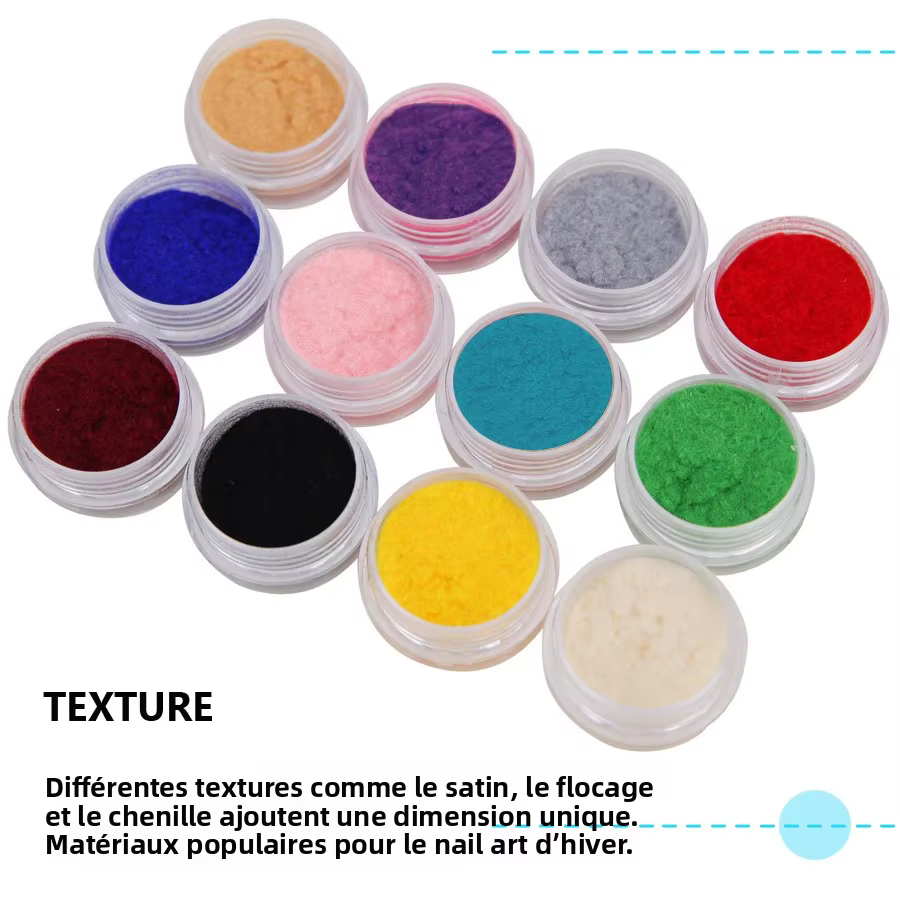 Poudre de flocage de Pigment de velours pour Nail Art