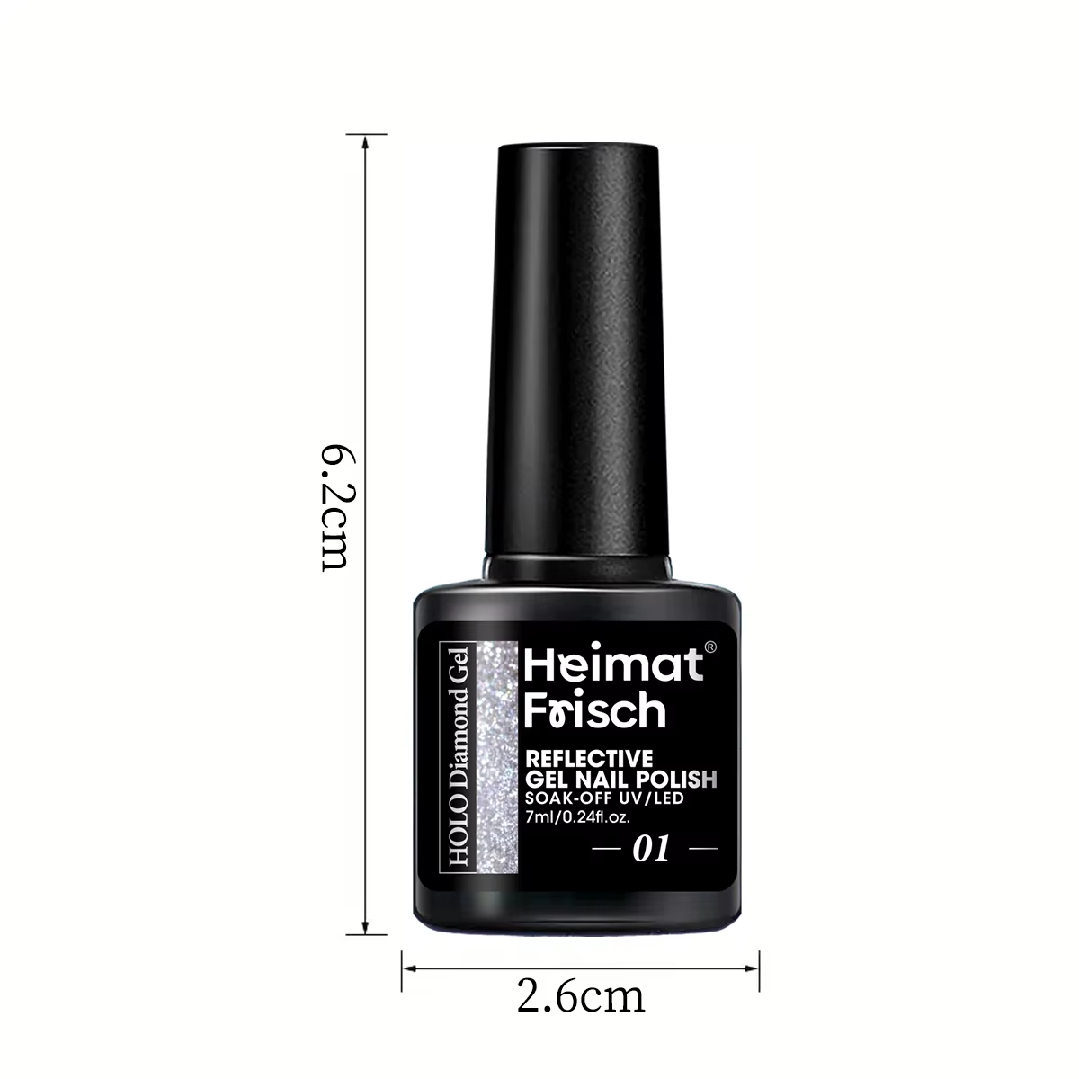 Heimat Frisch 7ml Gel à ongles argenté scintillant — Éclat éblouissant et brillance argentée glamour ; Un incontournable pour les passionnés de mode