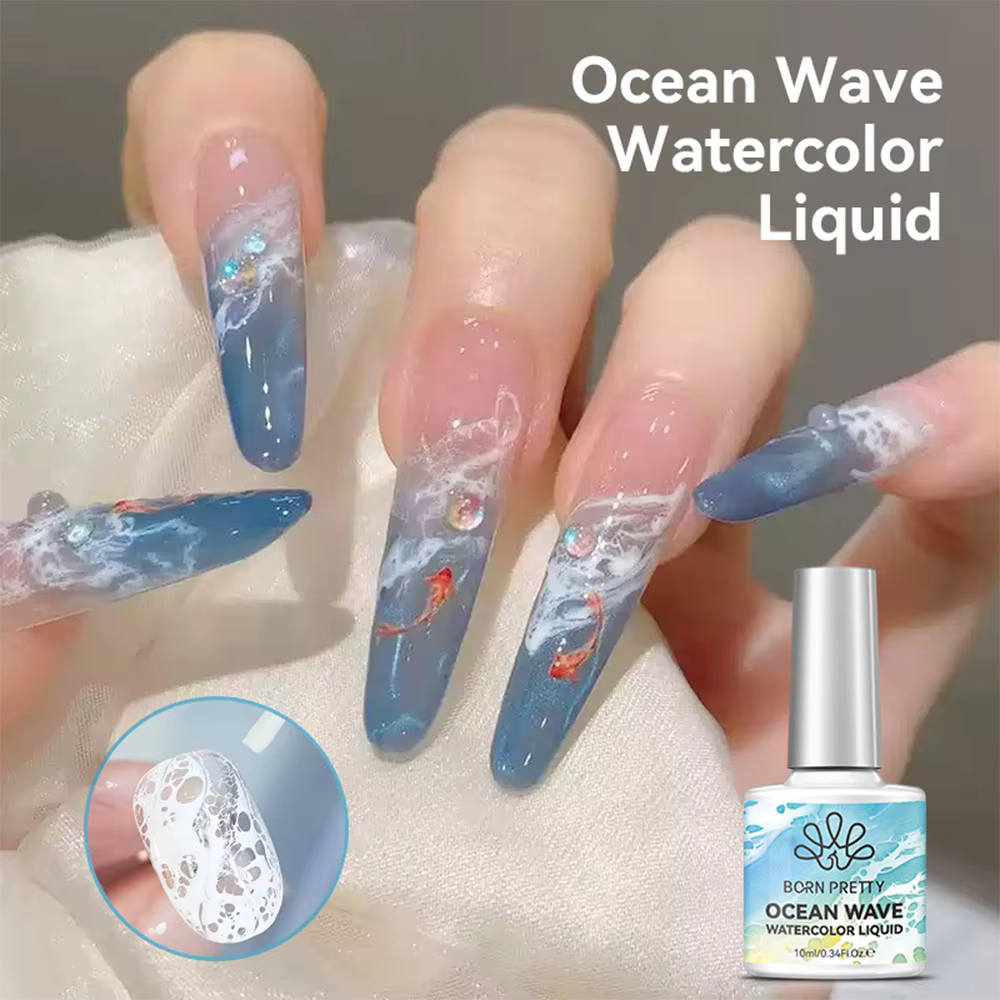 Vernis à ongles gel effet bulle vague de mer blanche 10ml