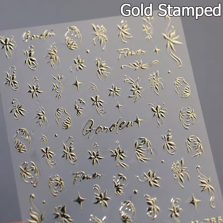 Autocollant Vintage japonais Boho en dentelle florale 5D pour Nail Art