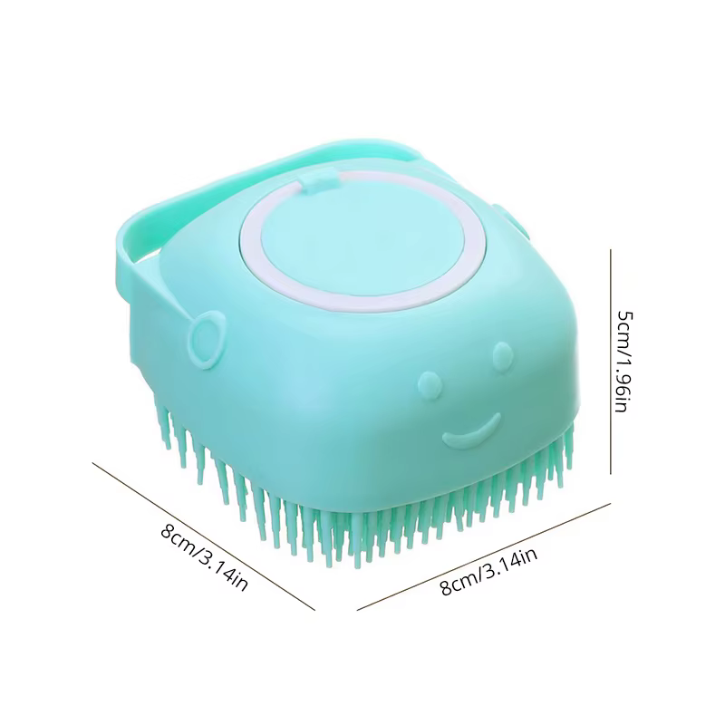 Brosse de bain en silicone souple pour animaux de compagnie, masseur, gel douche, outils de nettoyage, peigne, chien, chat, livres, fournitures de toilettage