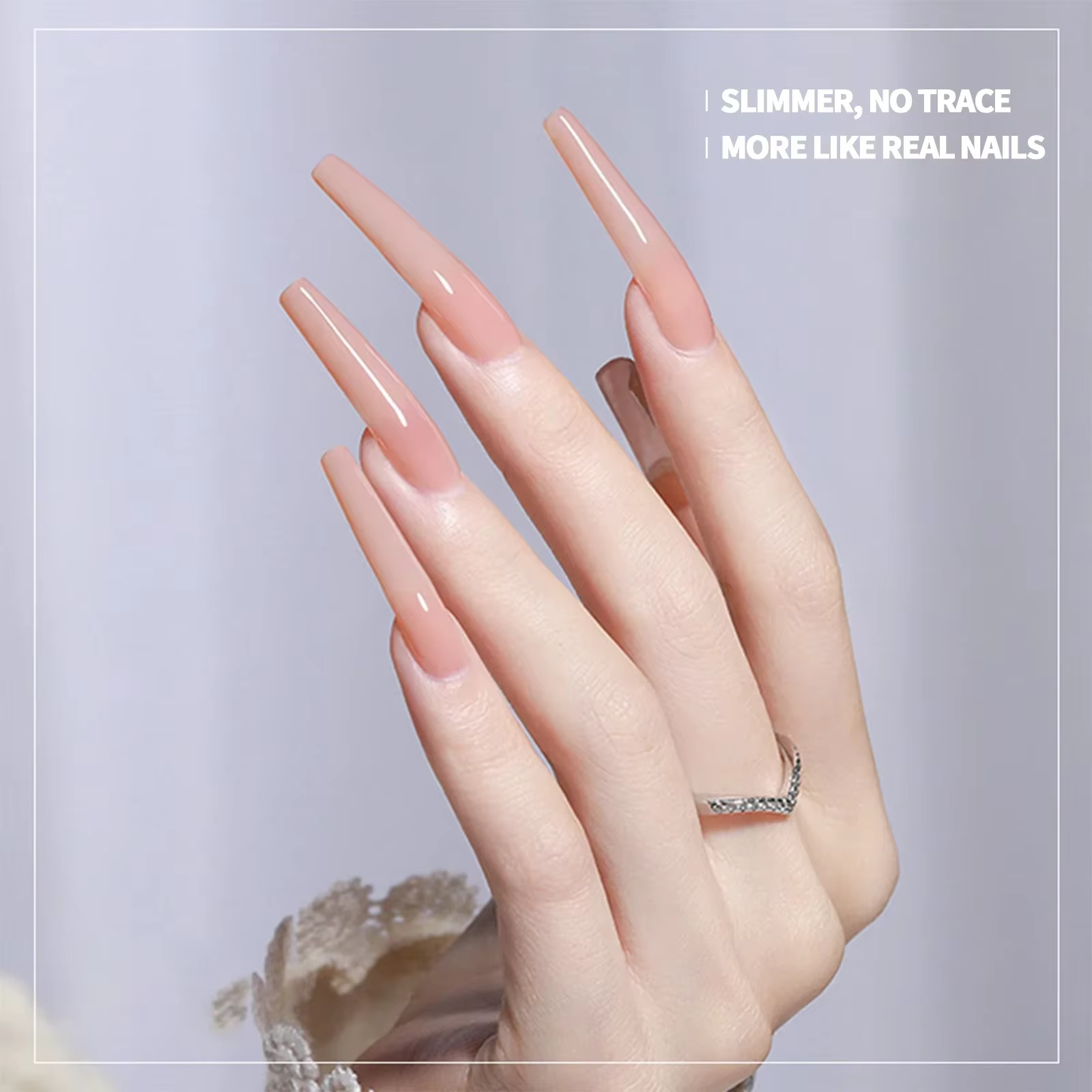 Nailpop XXL cercueil ongles conseils couverture complète Extra Long acrylique système d'extension clair artificiel faux