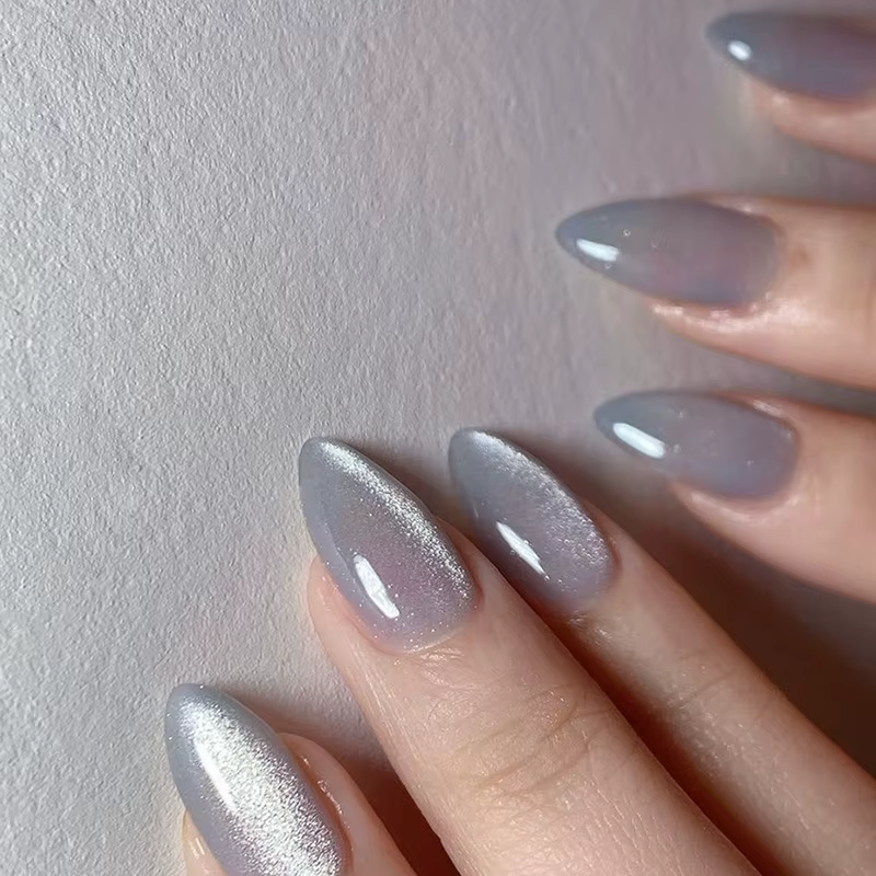 24 pièces français amande presse sur ongles faux