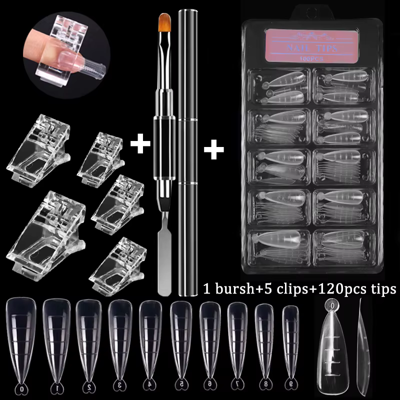 100 pièces/boîte ongles conseils ensemble complet acrylique faux doigt UV Gel vernis rapide