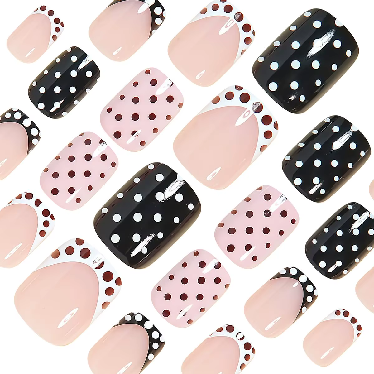 Faux ongles carrés courts à presser
