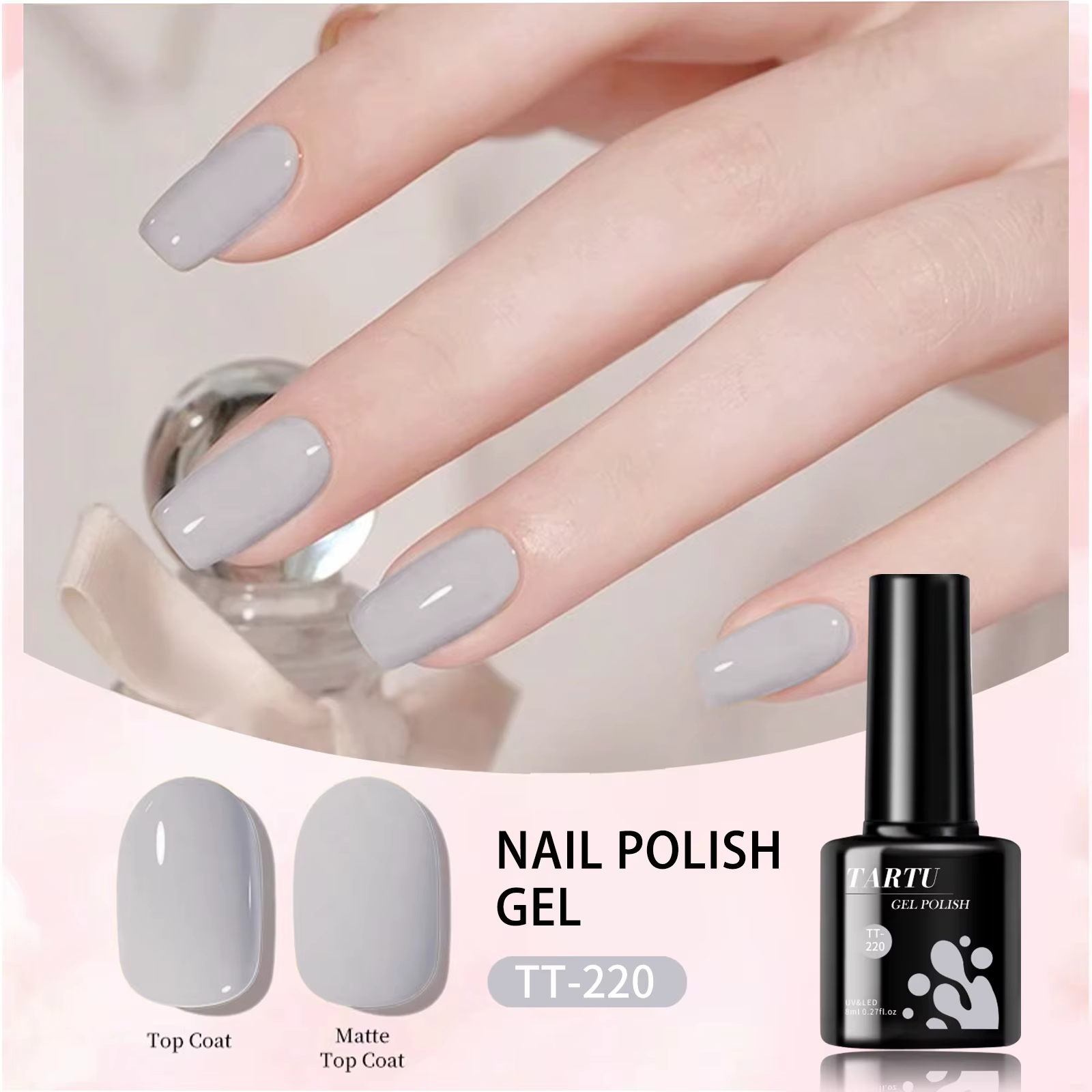 TARTU 8ml Gel Vernis à ongles Rose