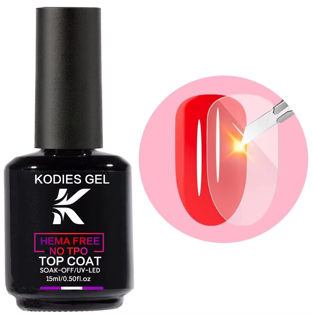 KODIES GEL TPO couche de finition gratuite vernis à ongles Gel UV HEMA gratuit Super brillant