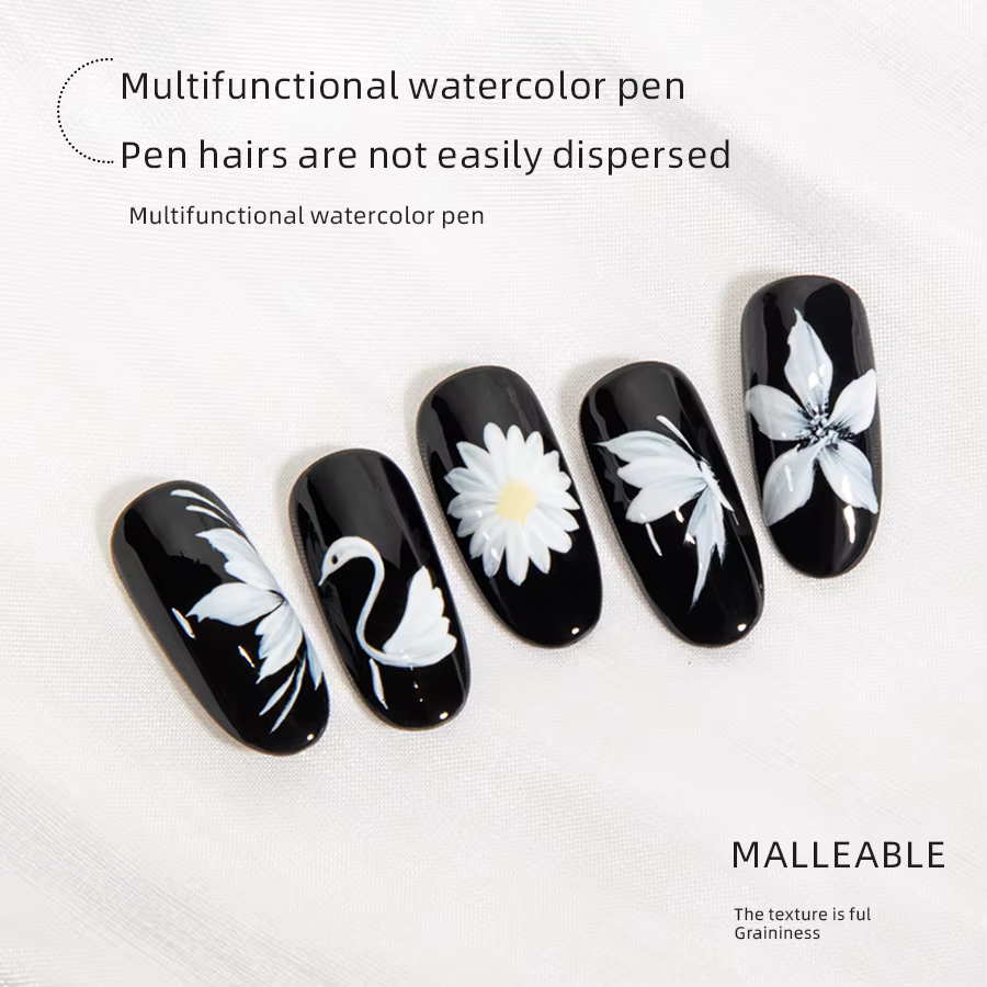 RS Nail Art peinture pinceau lignes acryliques stylo rayures grille fleur papillon dessin aquarelle pinceaux bricolage Design manucure outils