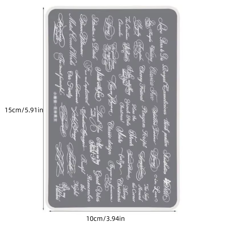 Pochoir de conception d'ongles en acier inoxydable B*15x10cm