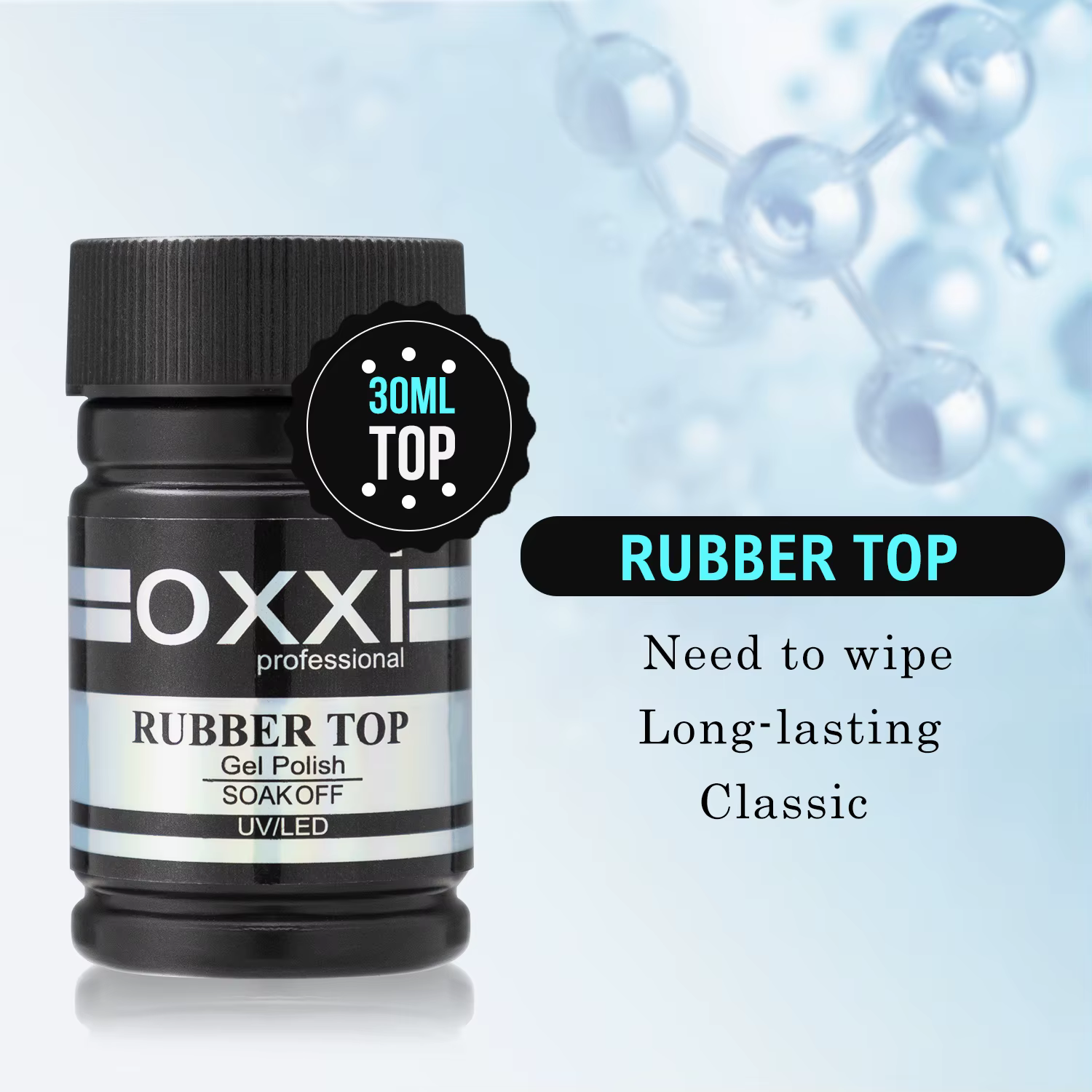 OXXI 30ml vernis Gel de Base en caoutchouc épais haute brillance sans lingette couche de finition