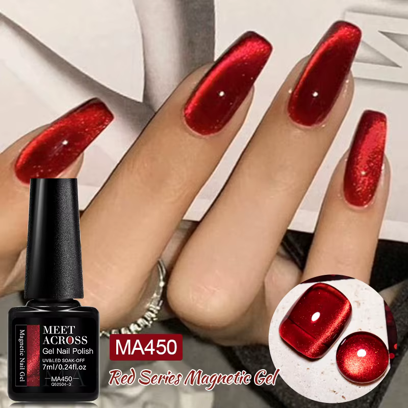 Vernis à ongles Gel magnétique chat série rouge 7ml