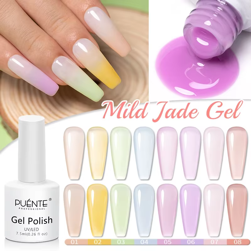 PUENTE gelée ongles Gel 7.5ML Semi-transparent couleur rose nu Gel vernis tremper UV