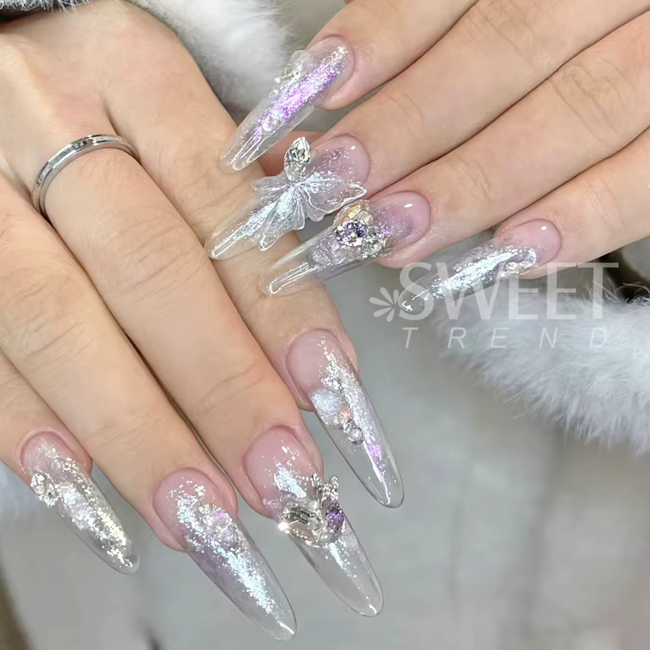 6 grilles brillant Bling boue solide ongles Pigment cristal aurore opale frottant la poussière Chrome