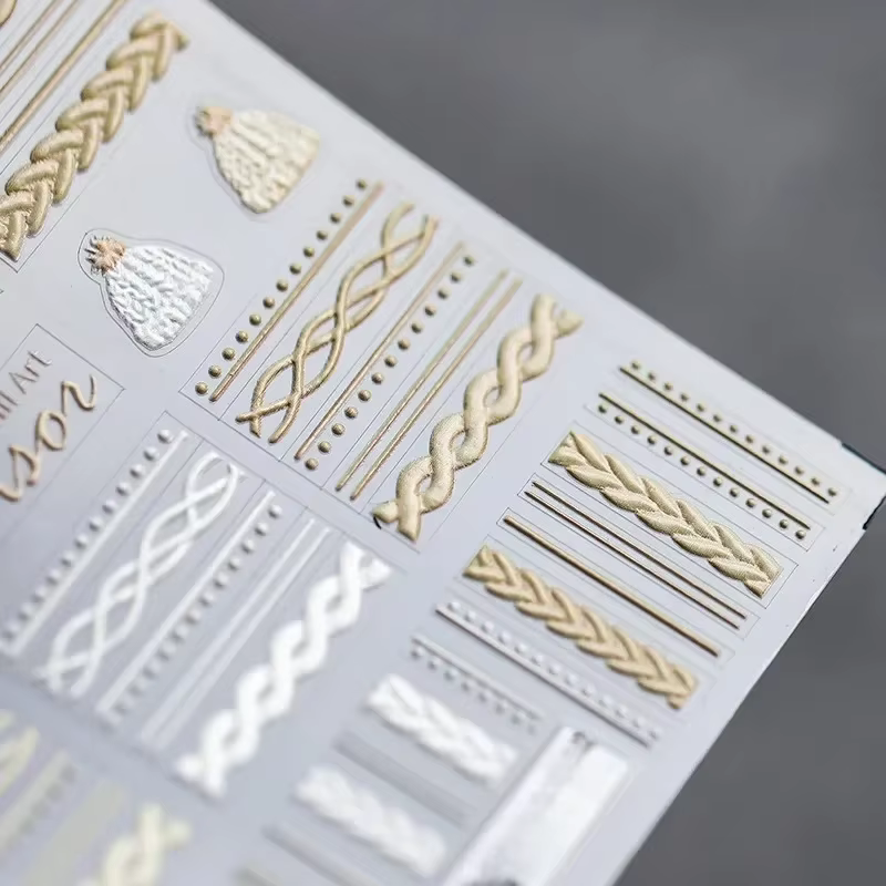 Autocollant pour ongles gravé en acrylique