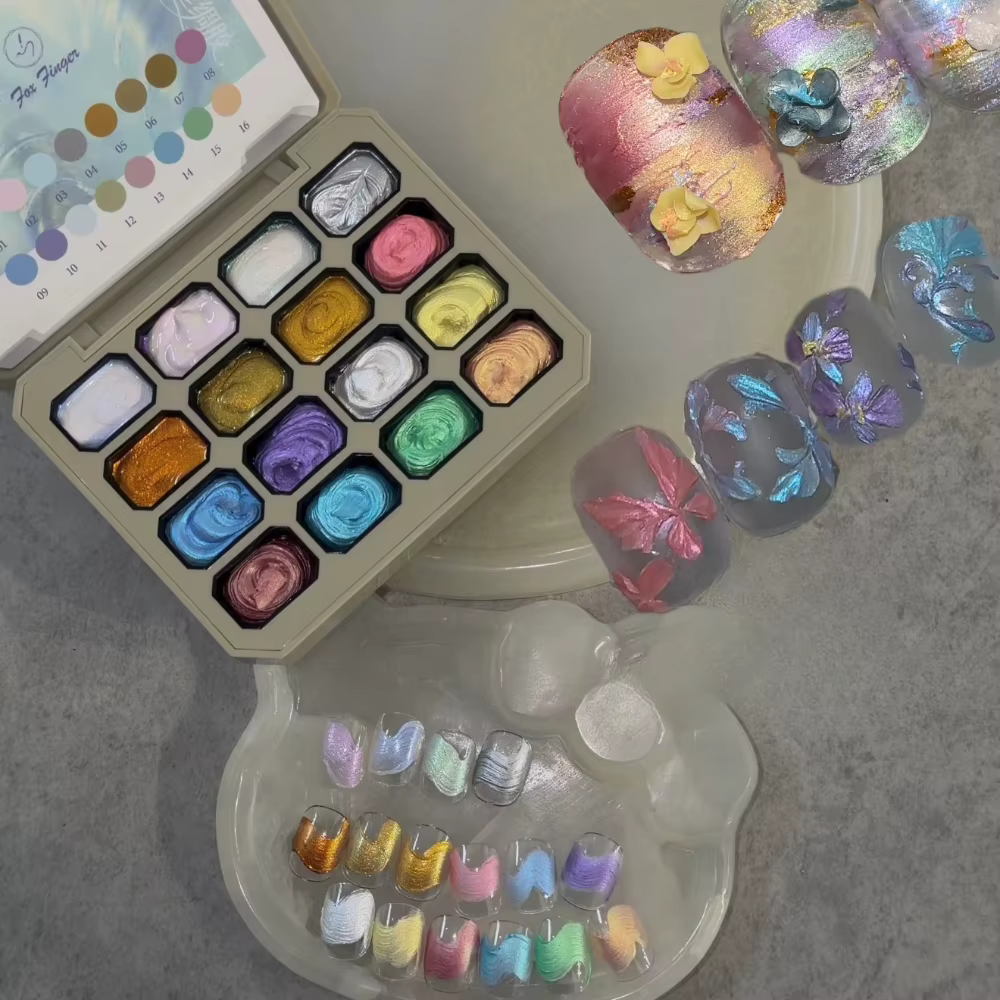 Gel à ongles satiné en relief 16 couleurs