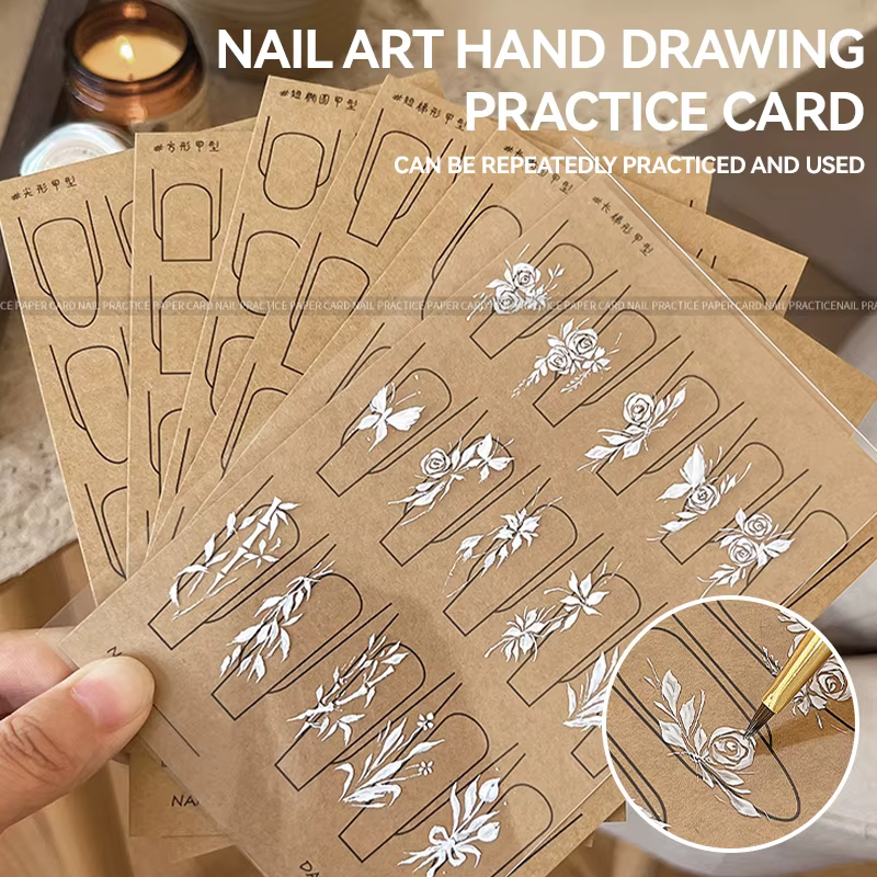 12/8/4 pièces Nail Art pratique papier modèle livre outil de manucure UV Gel vernis Guide dessin peinture