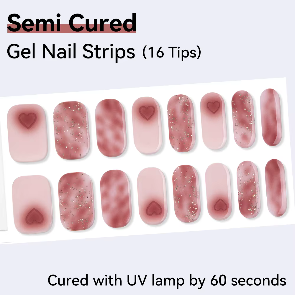 Autocollants pour ongles en Gel Semi-durci pour la saint-valentin