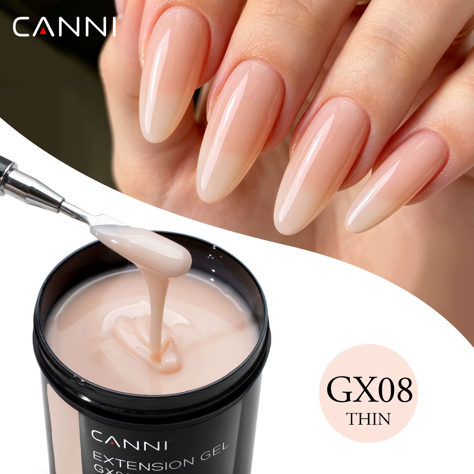Gel de construction pour extensions d'ongles CANNI 8 oz SANS TPO