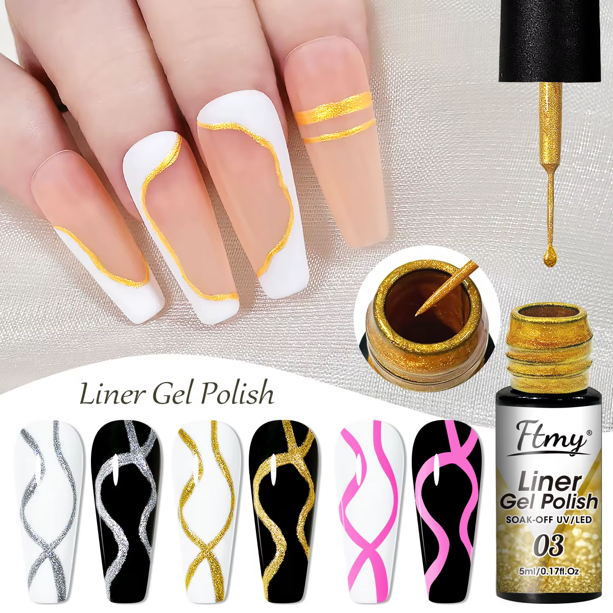 3 pièces/ensemble peinture métallique revêtement Gel argenté Champagne doré Rose
