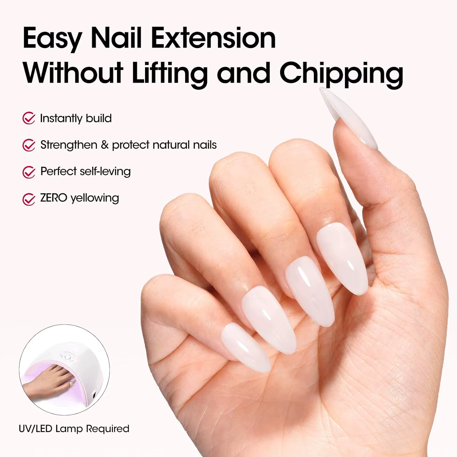 Gel de construction transparent 7-en-1 de 15 ml pour extension d'ongles