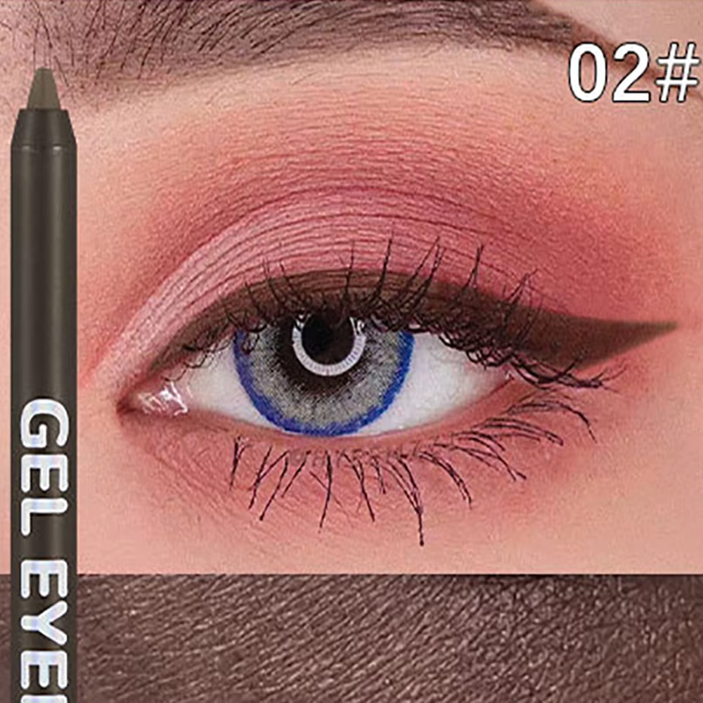 Crayon Eyeliner Gel mat 12 couleurs, doux, facile à porter, coloré, blanc, jaune, bleu, rose, perle, brillant, stylo, crème, outil de maquillage