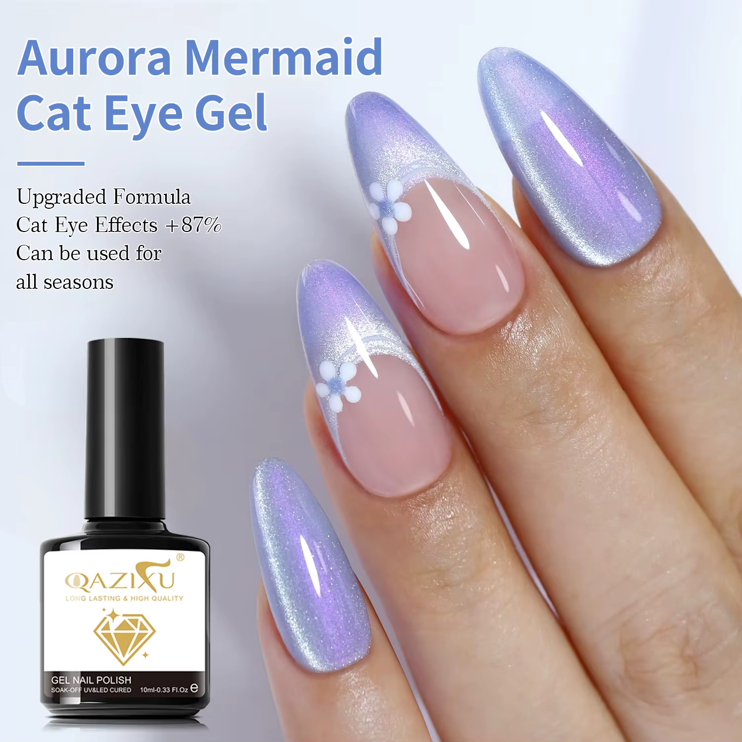 10ml Aurora violet oeil de chat Gel hiver nord brillant magnétique Gel vernis tremper UV LED Gel