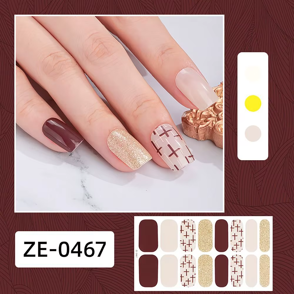 4 sets de 16 bandes de vernis à ongles semi-durcis en gel