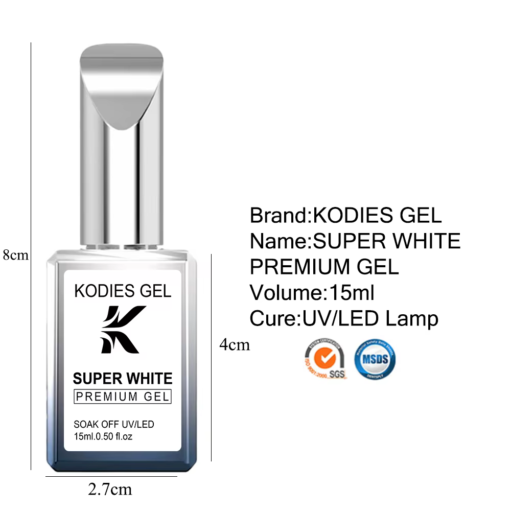 KODIES GEL Premium Gel Vernis à ongles Super blanc