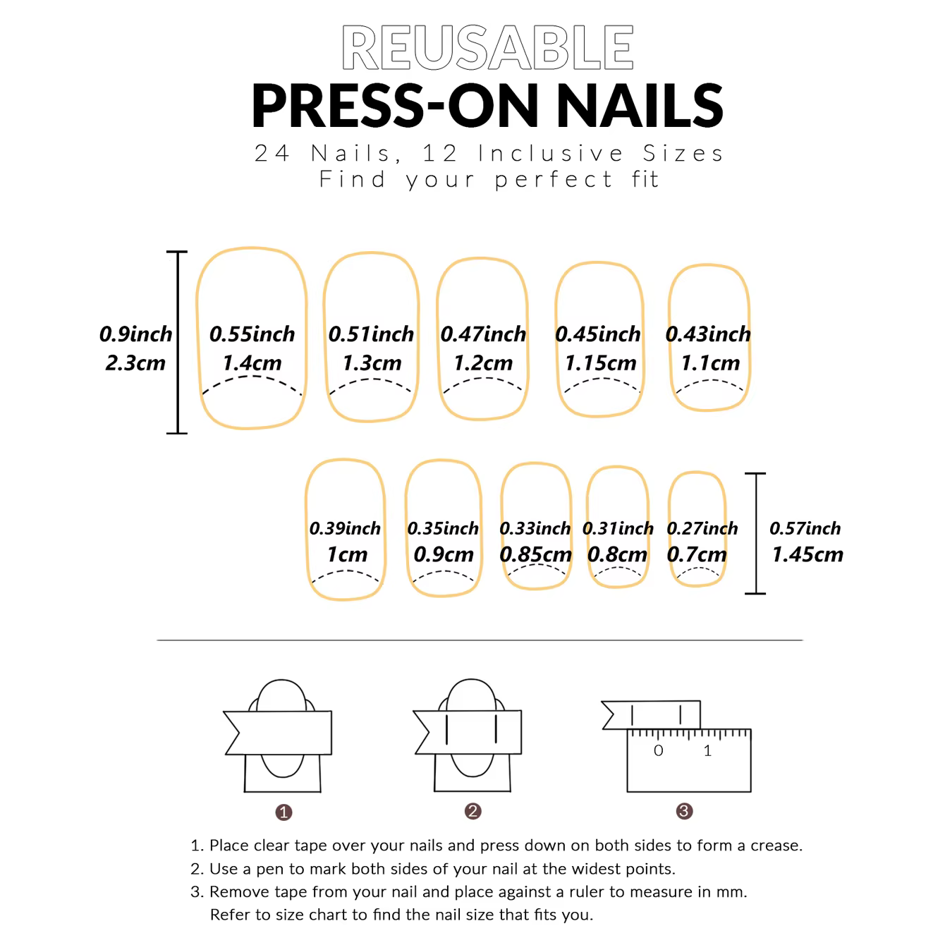 Améliorez instantané votre look avec 24 pièces-ensemble de faux ongles à couverture complète